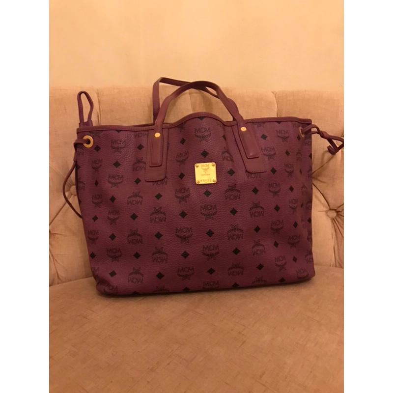 MCM purple tote bag