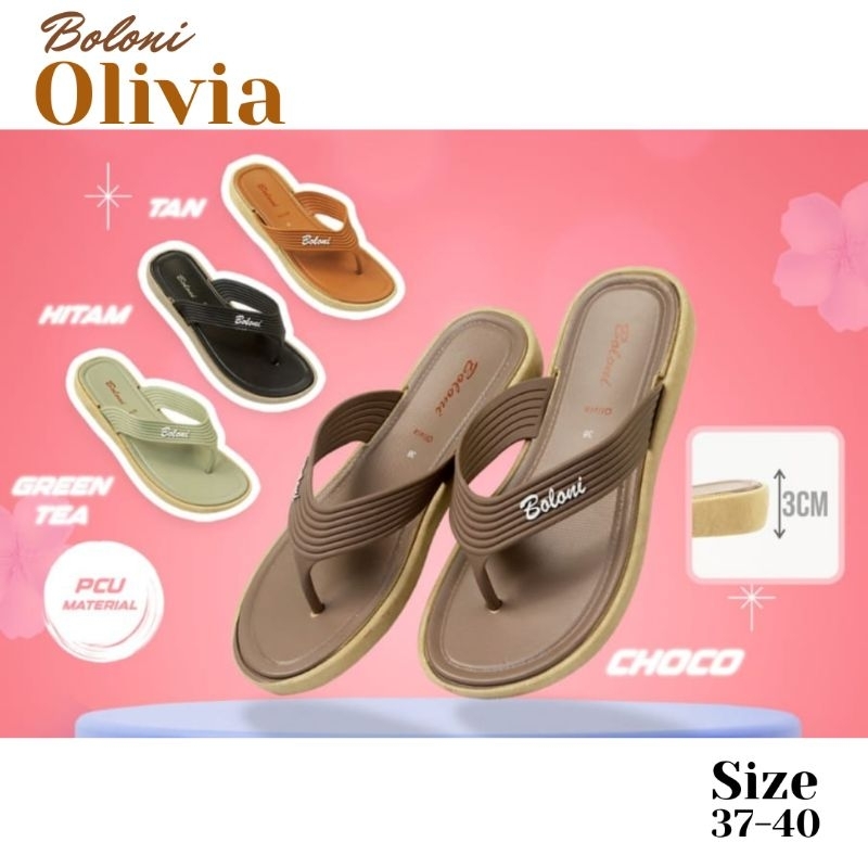 Sandal Boloni Olivia Original 100% Sandal Jepit Sandal Cewek Sandal Empuk Sandal Awet Sandal Murah S