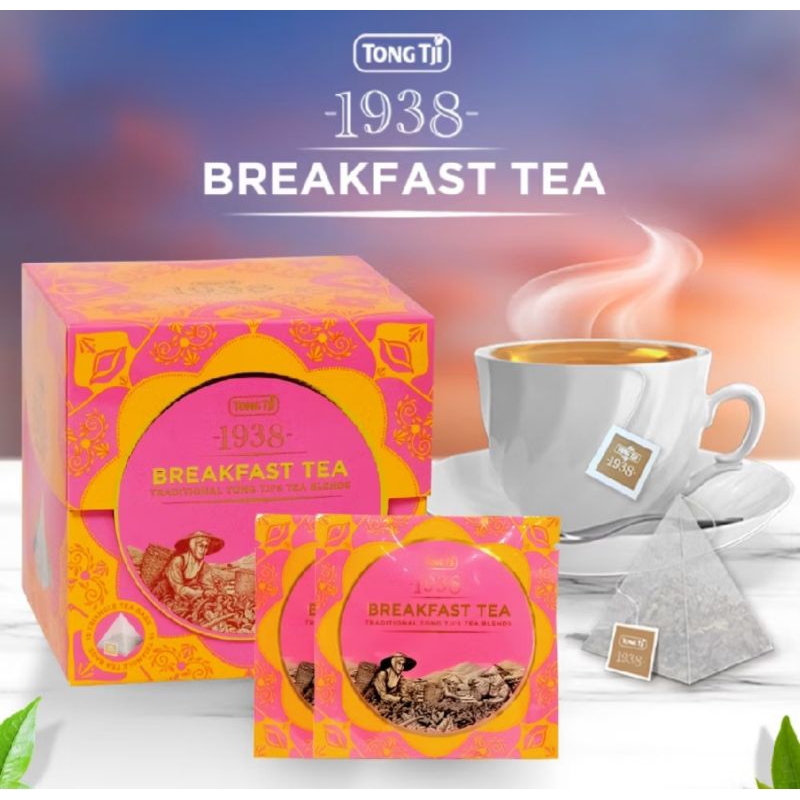 

Tong Tji 1938 Breakfast Tea (Pyramid Tea Bag / Teh Celup) - Daun Teh Kualitas Super / Premium Tea Bag / English Tea / Teh Celup Melati / Teh Celup Premium / Breakfast Tea / Teh Tubruk Wangi/ Teh Kepyur / Teh Solo / Teh Melati / Teh Tongtji Celup Premium