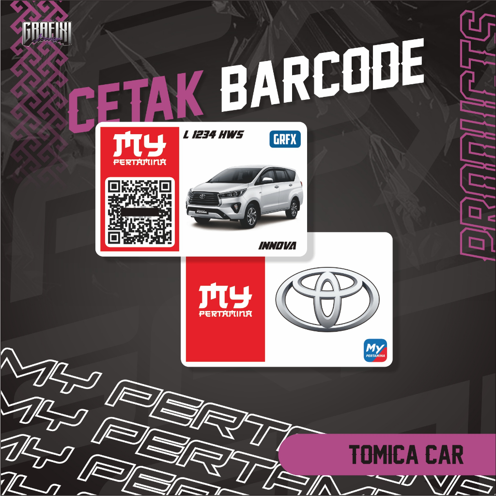 

CETAK BARCODE MY PERTAMINA KARTU PVC TEMA TOMICA CUSTOM 2 SISI