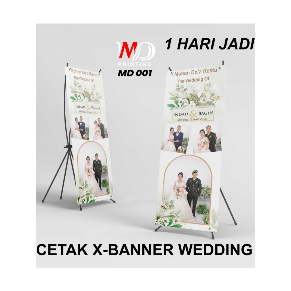 x banner wedding pernikahan