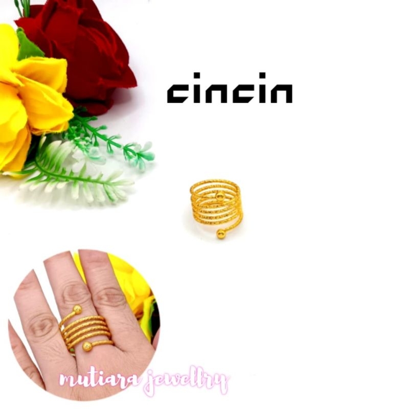 Cincin model fleksibel titanium anti karat