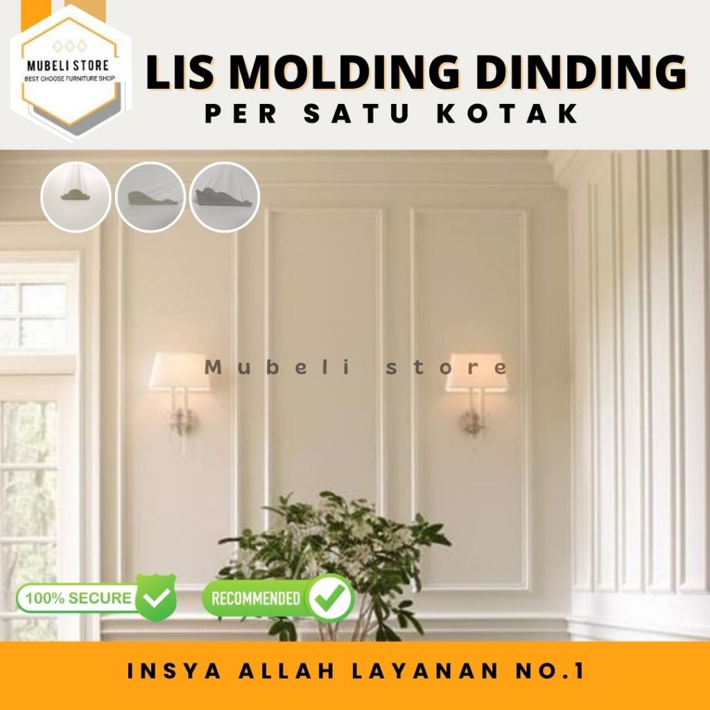 Mubeli Store - Moulding molding kayu gipsum dinding kayu siap pakai pvc foam wall panel profil wallp