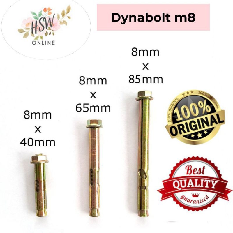 Dynabolt Baut Mur Bracket Tembok Dinding TV m8 Dinabolt 8 Baut m8