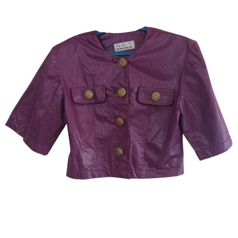 Blazer wanita ungu/ Jaket ungu kulit/ blazer ungu kulit