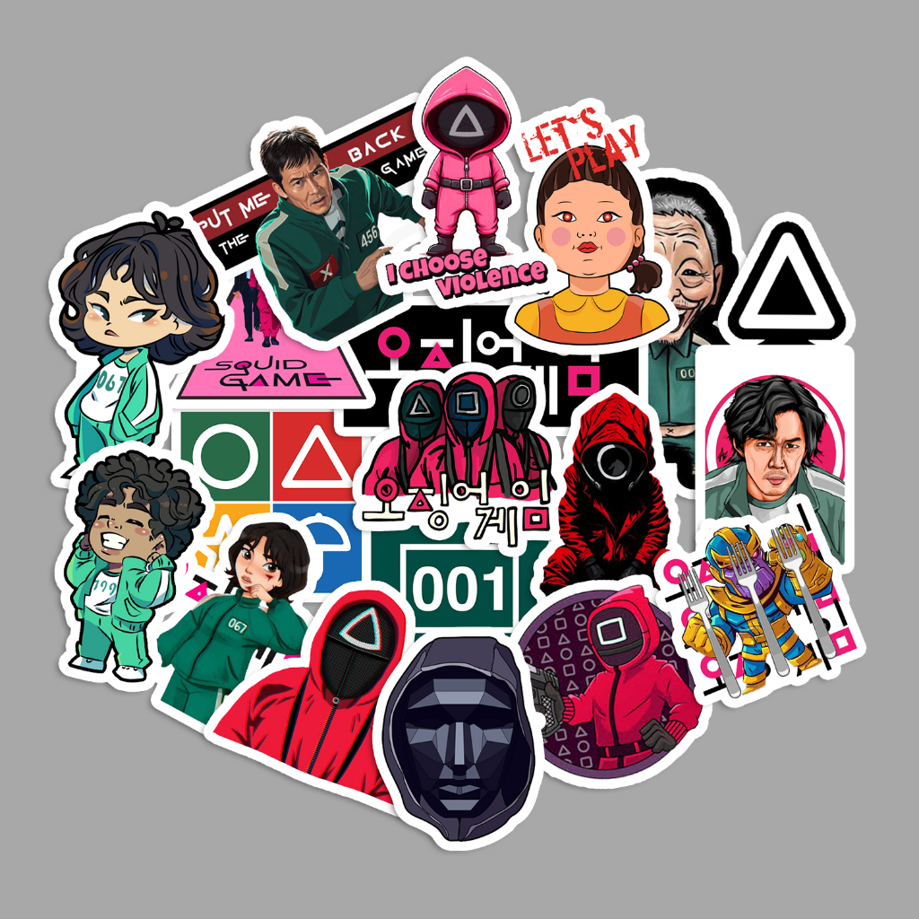 STICKER PACK - SQUID GAME | STICKER KOPER STICKER TUMBLER STICKER LAPTOP HELM