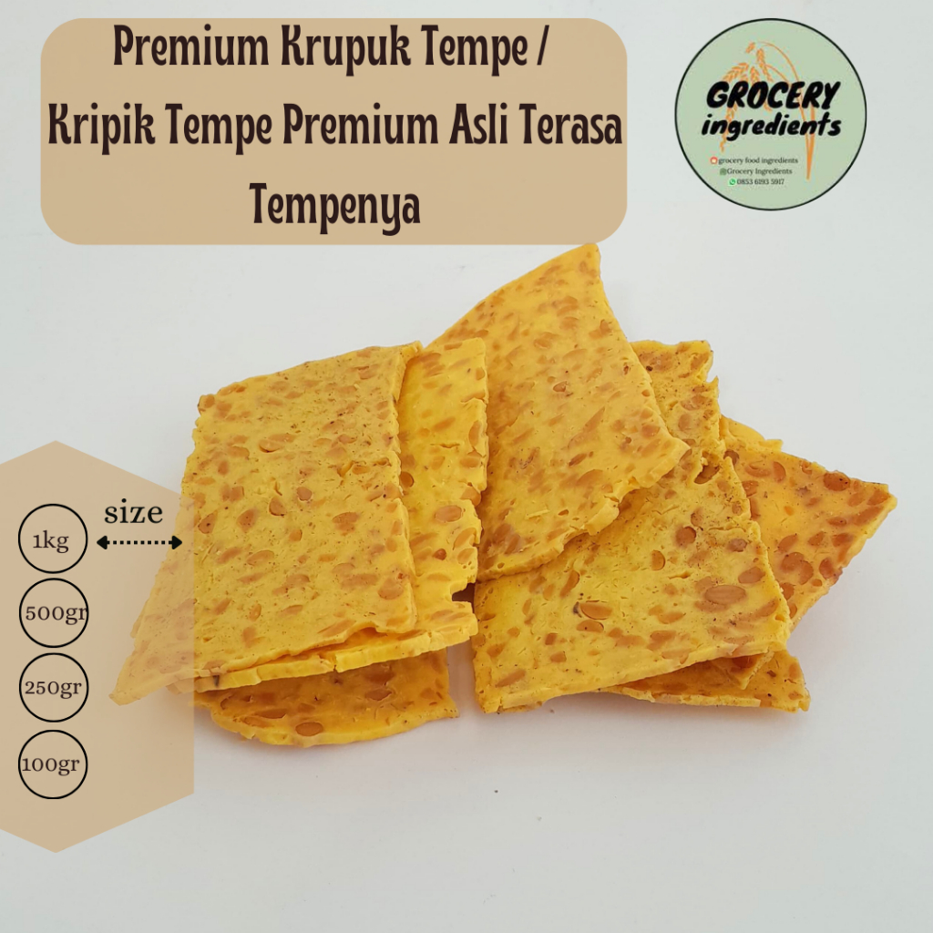 

Premium Krupuk Tempe 1kg / Kripik Tempe Premium Asli Terasa Tempenya / kripik tempe