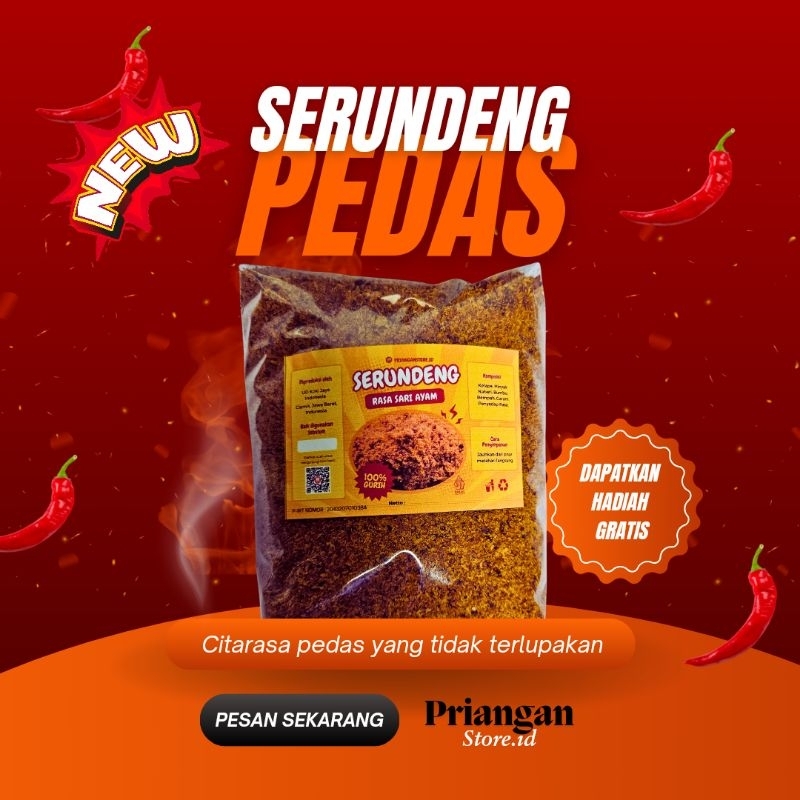 Serundeng Kelapa Rasa Ayam PEDAS 500gr Cap Koki