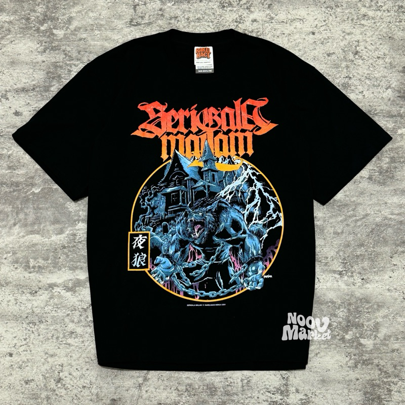 NOOV MUSIC Tshirt Baju Kaos Serigala Malam - Art Tshirt - Black | Official Merchandise