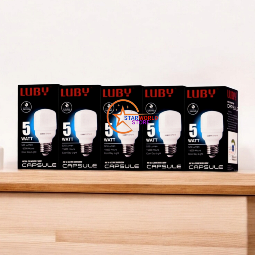 Paket 5 Pcs LUBY Capsule Lampu Bohlam LED 5 Watt / Paket Hemat 5 Pcs Lampu LED LUBY Capsule 5 Watt