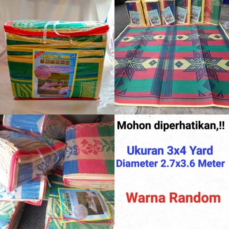 tikar plastik tikar lantai tikar lipat ukuran 3x4 Yard (2.7x3.6M) Leisure Mat
