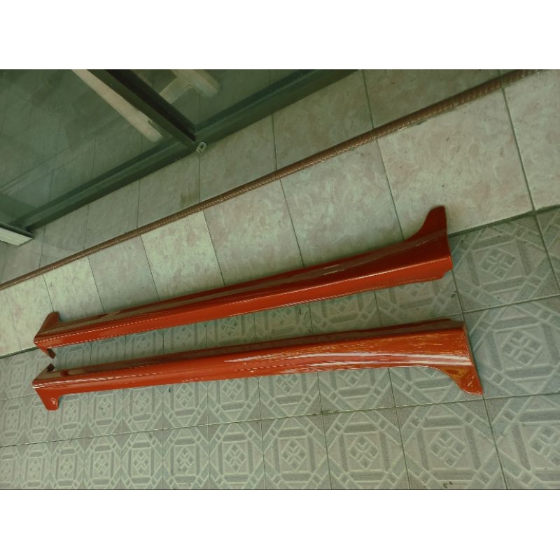 side skirt honda brio lama warna sunset orange