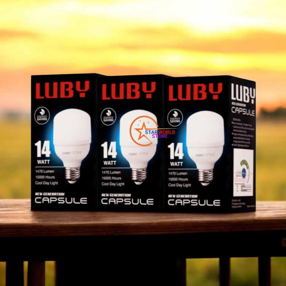 Paket 3 Pcs LUBY Capsule Lampu Bohlam LED 14 Watt / Paket Hemat 3 Pcs Lampu LED LUBY Capsule 14W