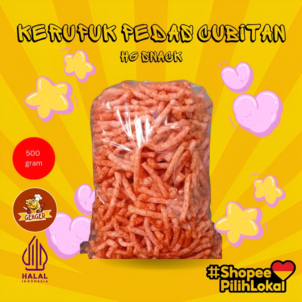 

Kerupuk Pedas Cemilan Snack Makanan Ringan Khas Tasikmalaya 500gr