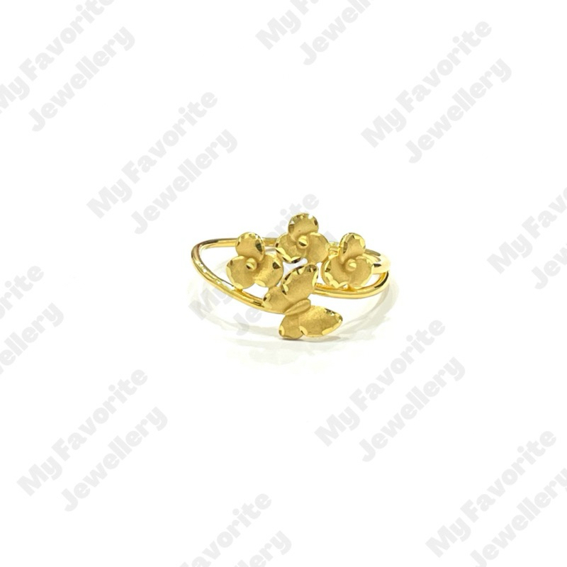 Cincin Model Kupu-kupu Uk15 Emas Asli Kadar 875