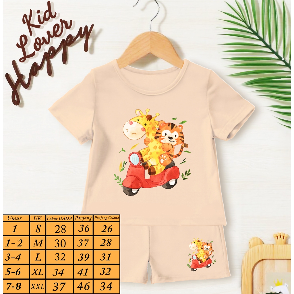 BAJU SETELAN ANAK ANAK JERAPAH DAN HARIMAU / BAJU ANAK ANAK