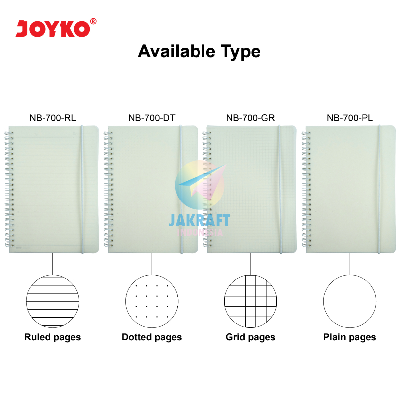 

(1 Pcs) Notebook Spiral Kawat Sedang A5 JOYKO NB-700 Cover Putih Polos Semi Transparan Buku Catatan Bergaris isi 60 Lembar