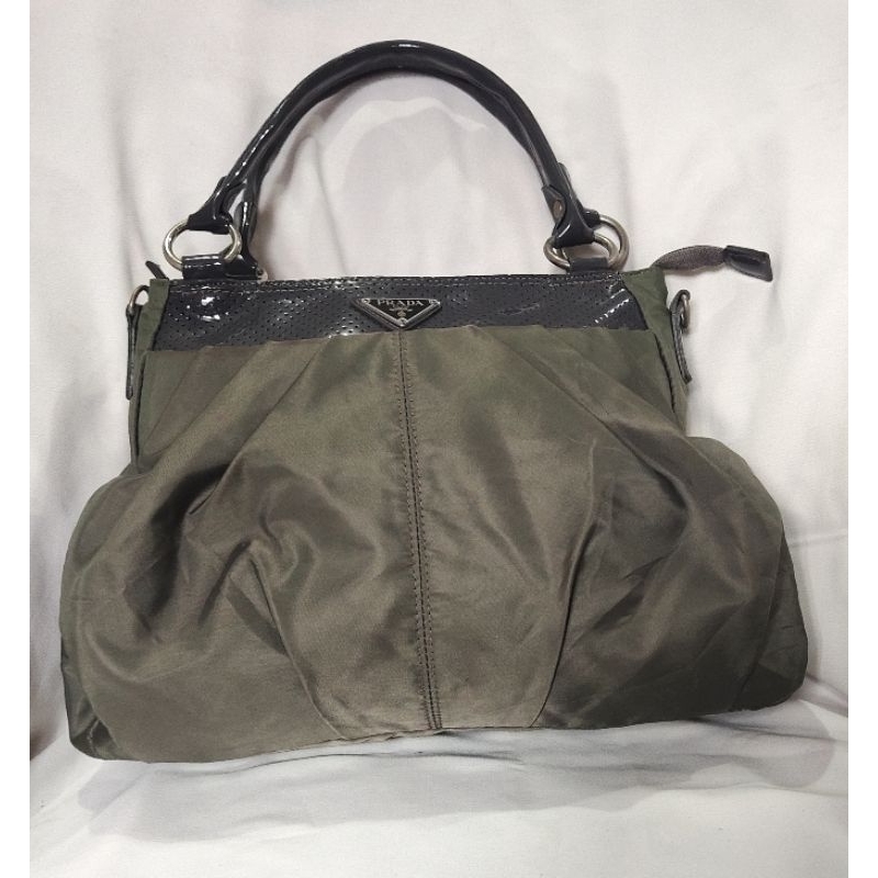 Tas Tangan Wanita Hijau Prada Milano *ala*
