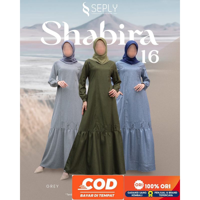 GAMIS SEPLY SHABIRA 16 GREY ,ARMY ,DENIM/Gamis Seply Terbaru/Diskon/Best Seller/Hot Item/Original
