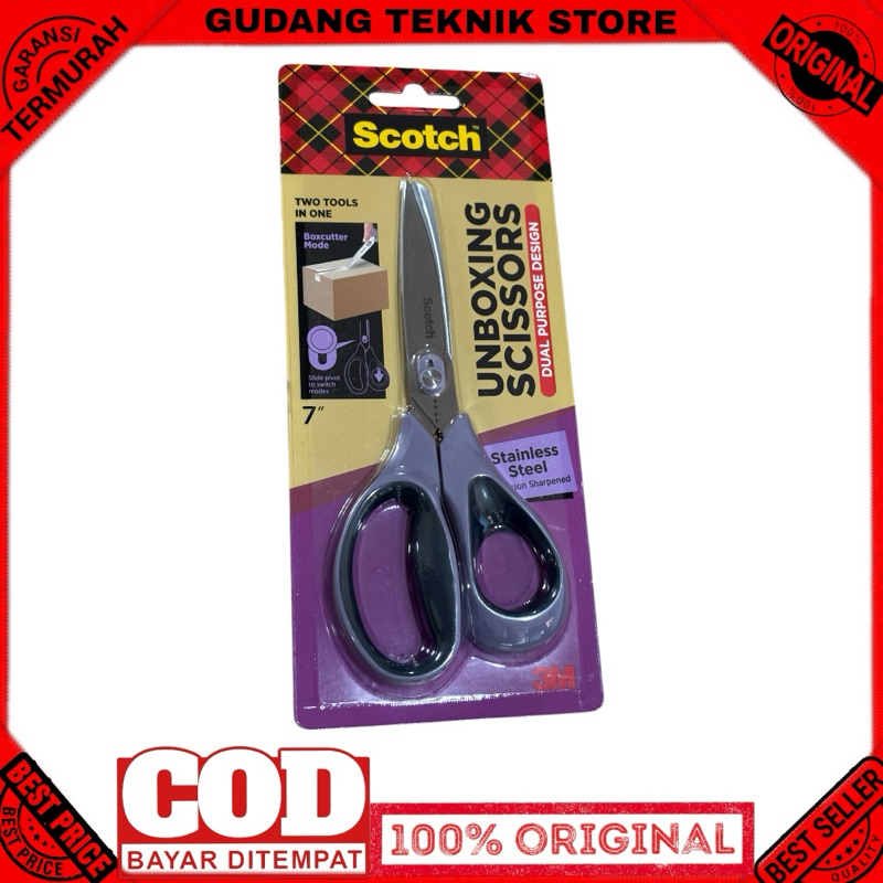 

Scotch 3m Gunting 7 inch Unboxing Scissors 2 in 1 1487 ungu