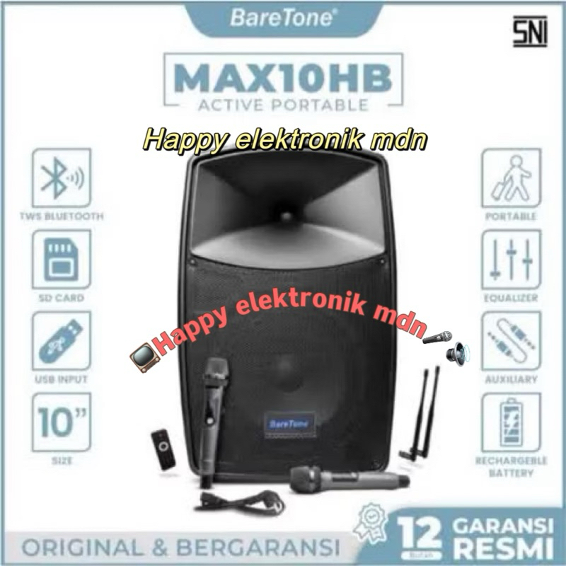 BARETONE SPEAKER 10 inci Baretone Max10HB Baretone Portable Speaker Baretone MAX10HB / Baretone MAX 