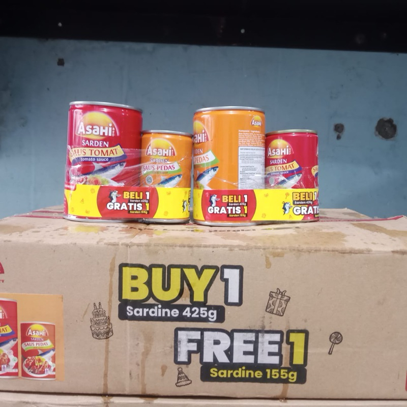 

Asahi Sarden Baji Tomat Rendah Beli 1 Gratis Sarden Saos Pedas 155Gr