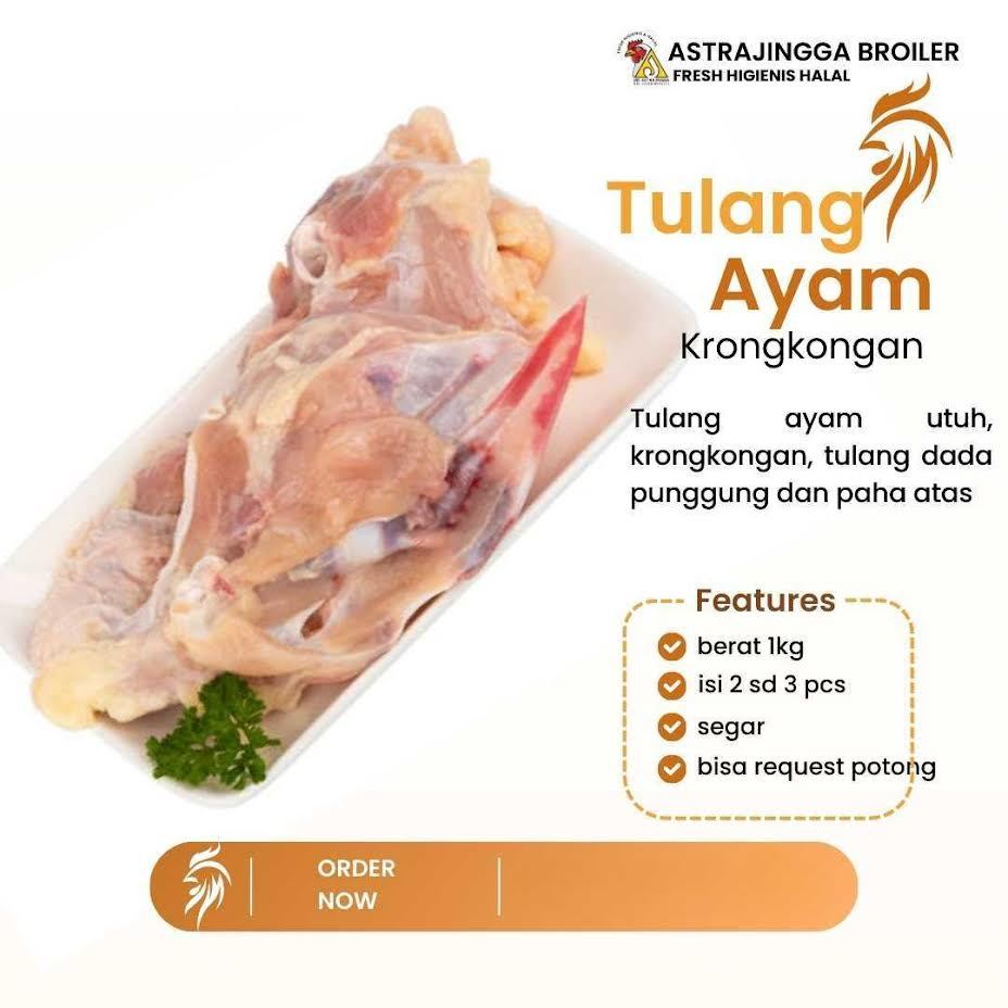 

Tulang ayam utuh krongkongan 1kg astrajingga broiler