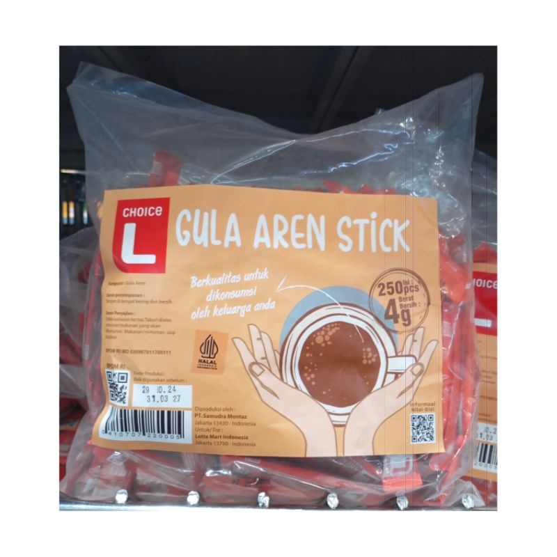 

GULA AREN STICK CHOICE L ISI 250 PCS @4GR