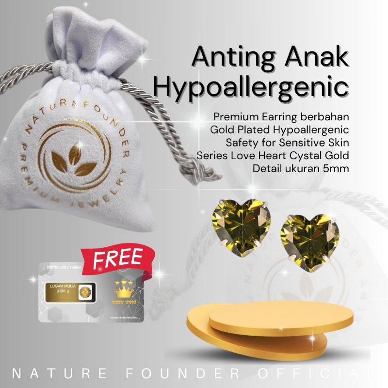 Anting Greenlight Love Hypoallergenic Nature/ Anting Anak Hypoallergenic/ Anting Dewasa Hypoallergen