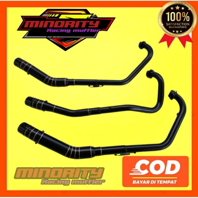 Pipa Haeder Leheran Knalpot Racing Black Doff Hitam CBR150-CB150R CB150-Sonic R15 v2 Vixion Verza MX