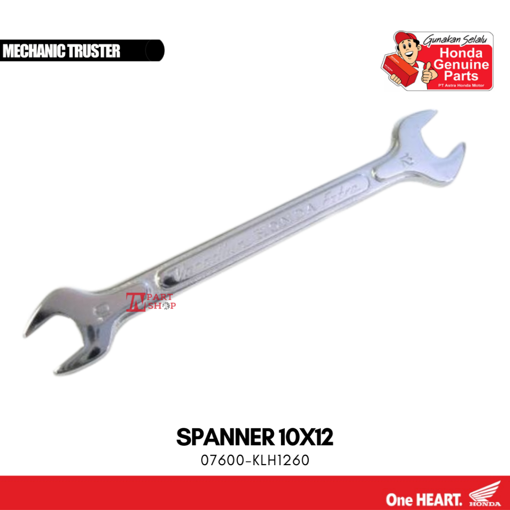 Kunci Pas 10 - 12MM (Spanner 10X12) Original Honda KOWA / 07600-KLH1260