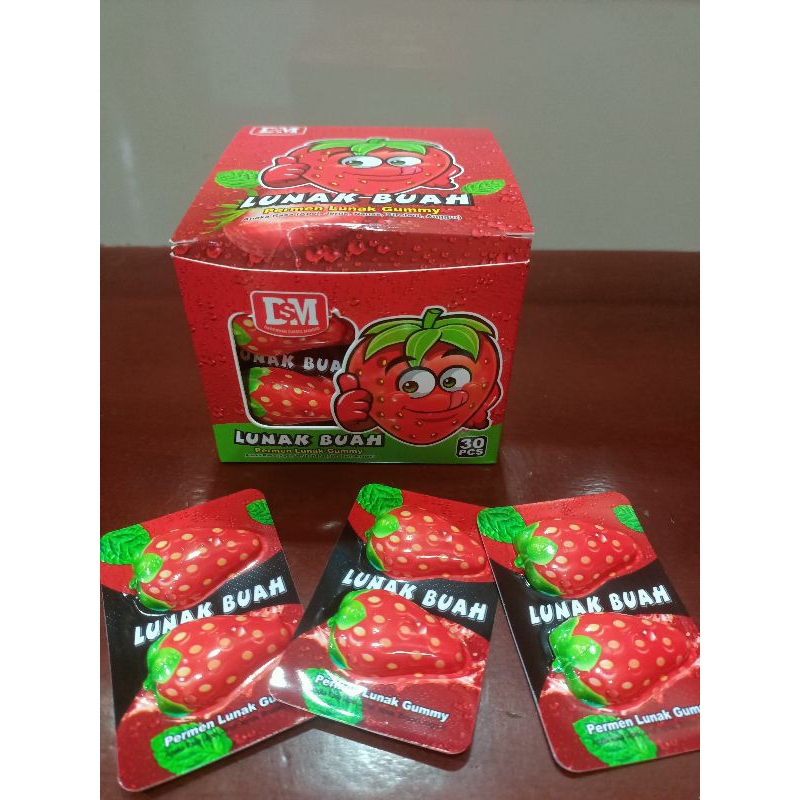 

Dsm permen lunak gummy rasa buah 1pack isi 30 pcs