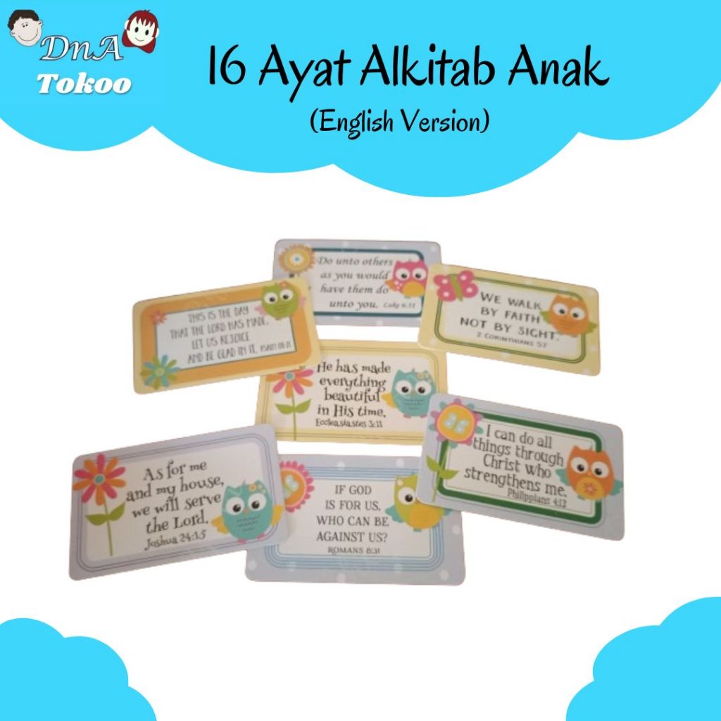 

16 Kartu Ayat Alkitab Anak Sekolah Minggu