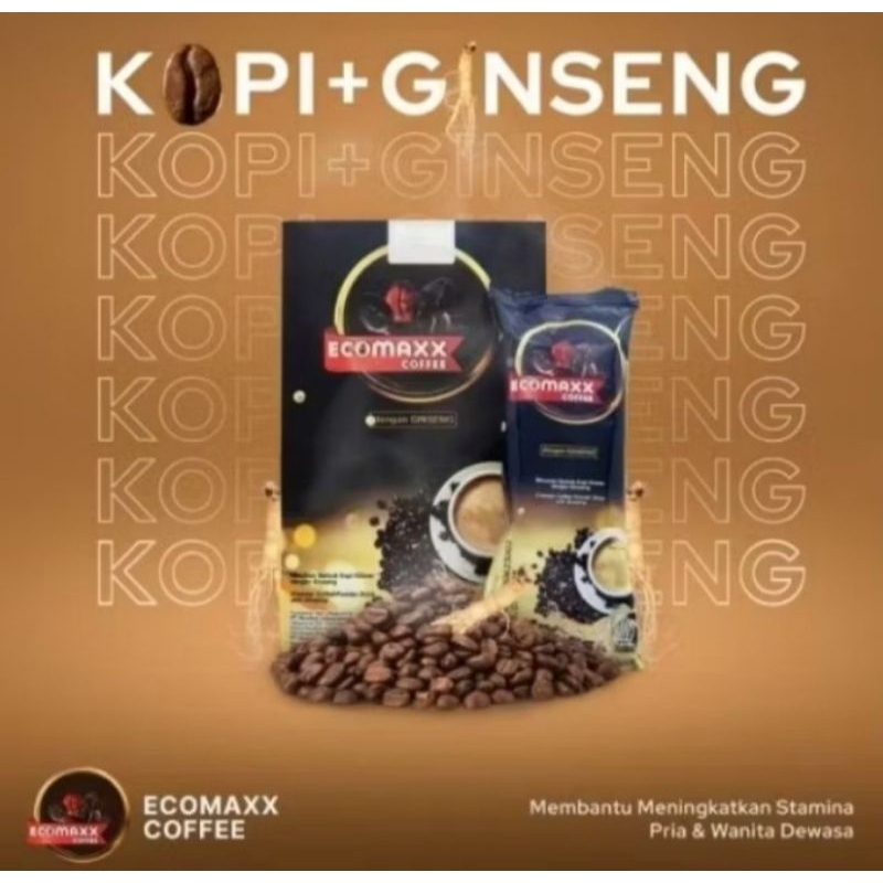 

ECOMAXX COFFEE | Kopi Herbal Ginseng Kopi Kesehatan Pria & Wanita - meningkatkan stamina (1 box isi 10 sachet)