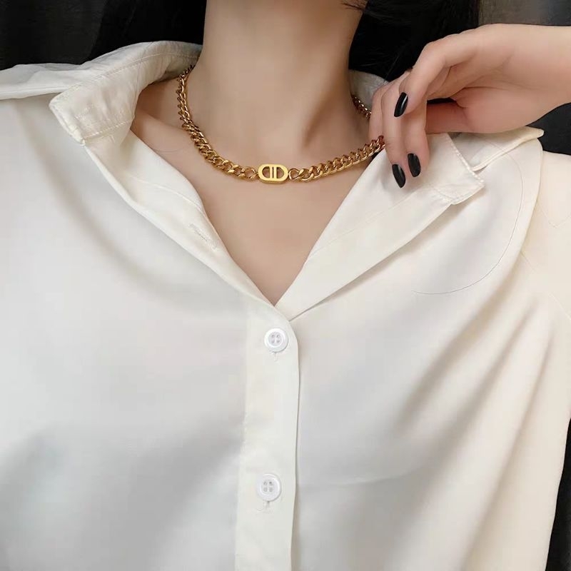 Kalung Titaniun Rantai CD Anti Karat Anti Luntur Selamanya Kalung Wanita Model Terbaru
