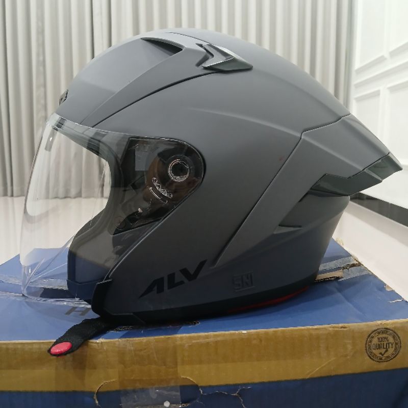[read desc] preloved helm ALV ULTRON PRO | visor silver + bening – size M (grey stone doff)