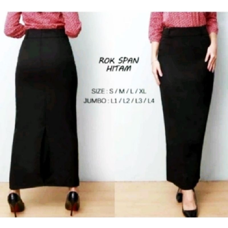 ROK SPAN/KERJA/KANTOR WANITA (BISA COD) rok panjang rok hitam rok kain