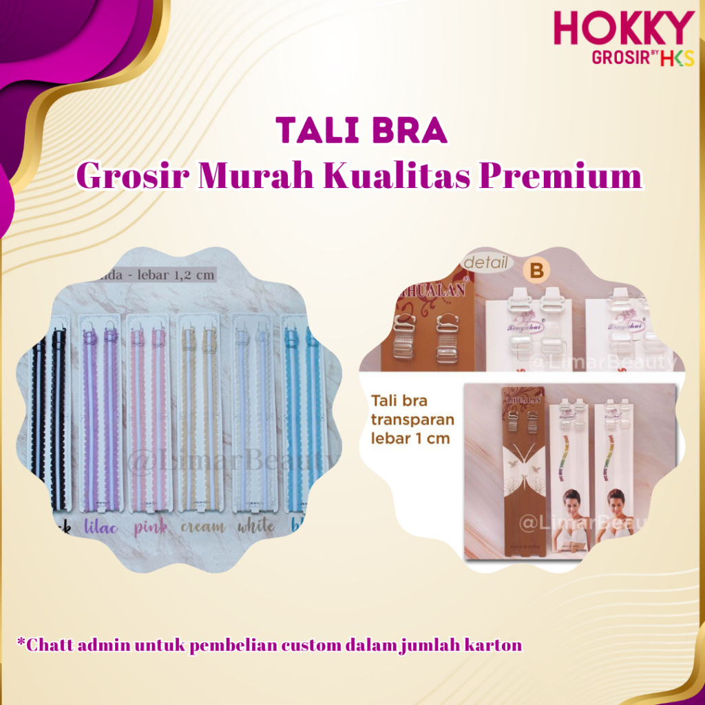 (GROSIR 1 LUSIN) Tali Bra BH Renda Lebar 1,2 cm Murah Premium Best Seller