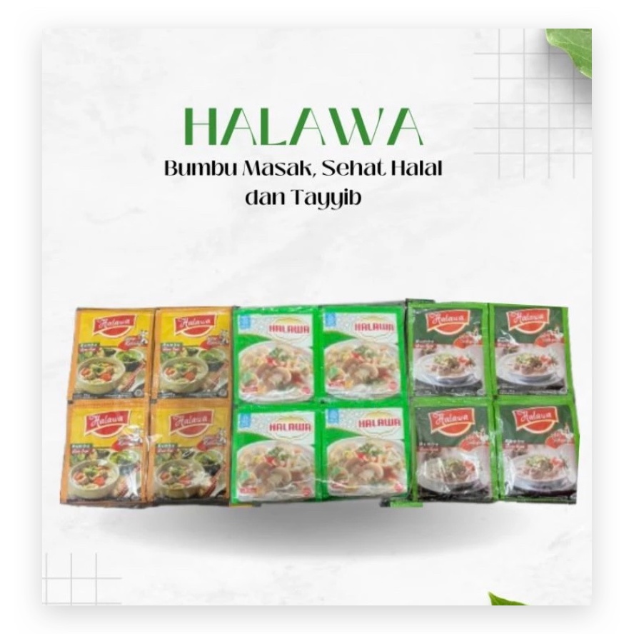 

Halawa 1 renceng (12 saset) Rasa Ayam / Sapi / Jamur / Bumbu Prebiotik / Probiotik