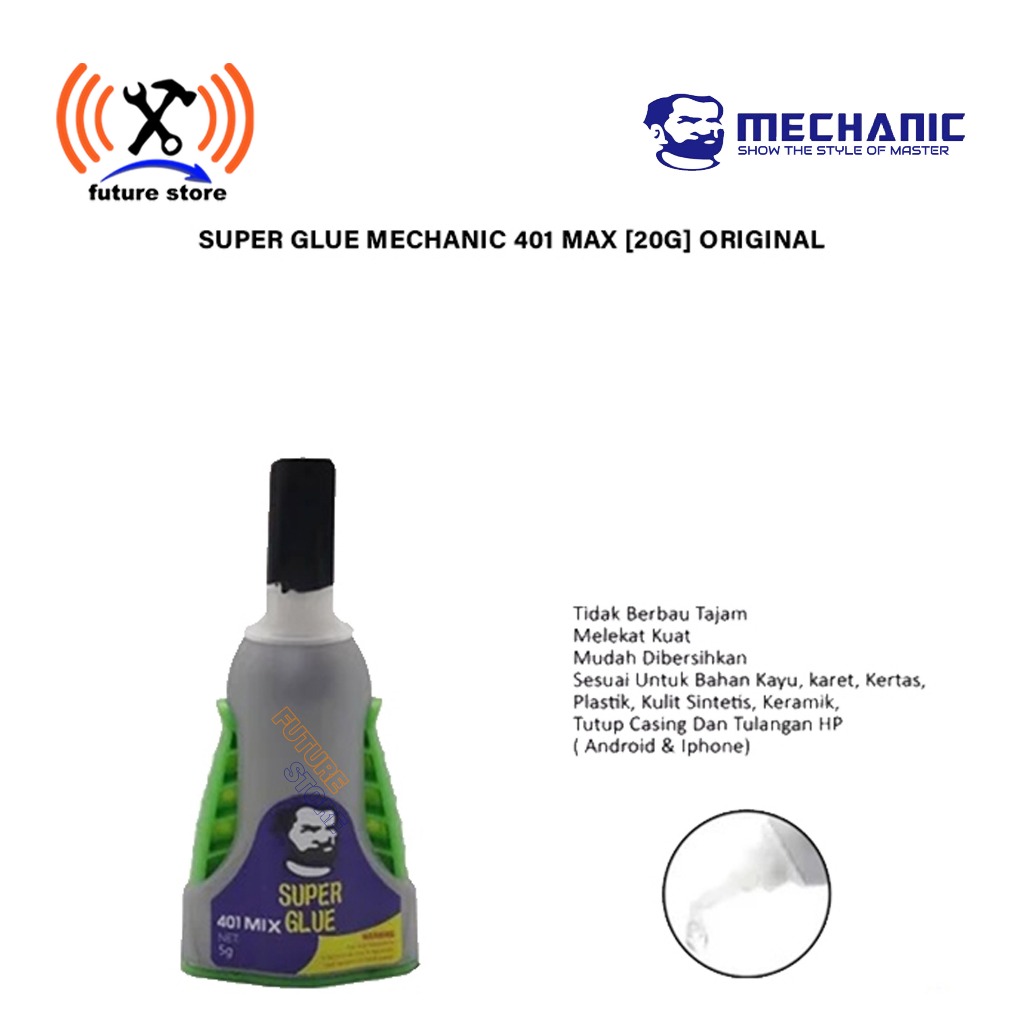 

MECHANIC 401 MIX SUPER GLUE - LEM SUPER GLUE - LEM PEREKAT KUAT ORIGINAL
