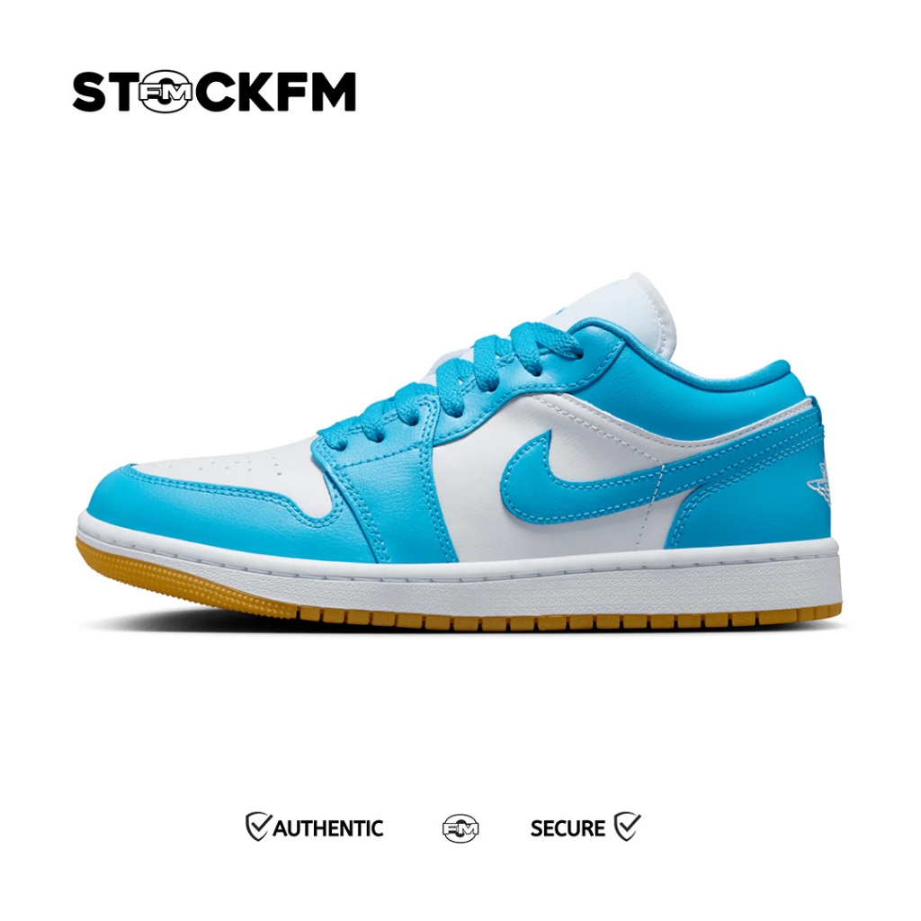 Nike Air Jordan 1 Low White Dark Powder Blue Gum (Wmns) Original