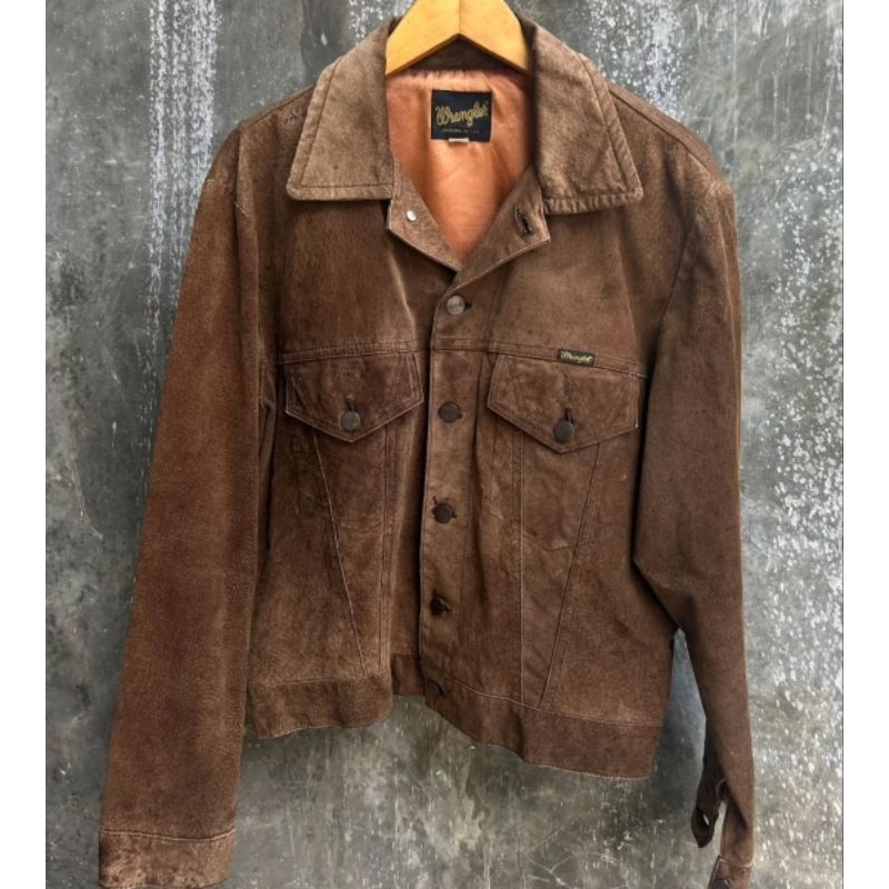 jaket wrangler kulit suede