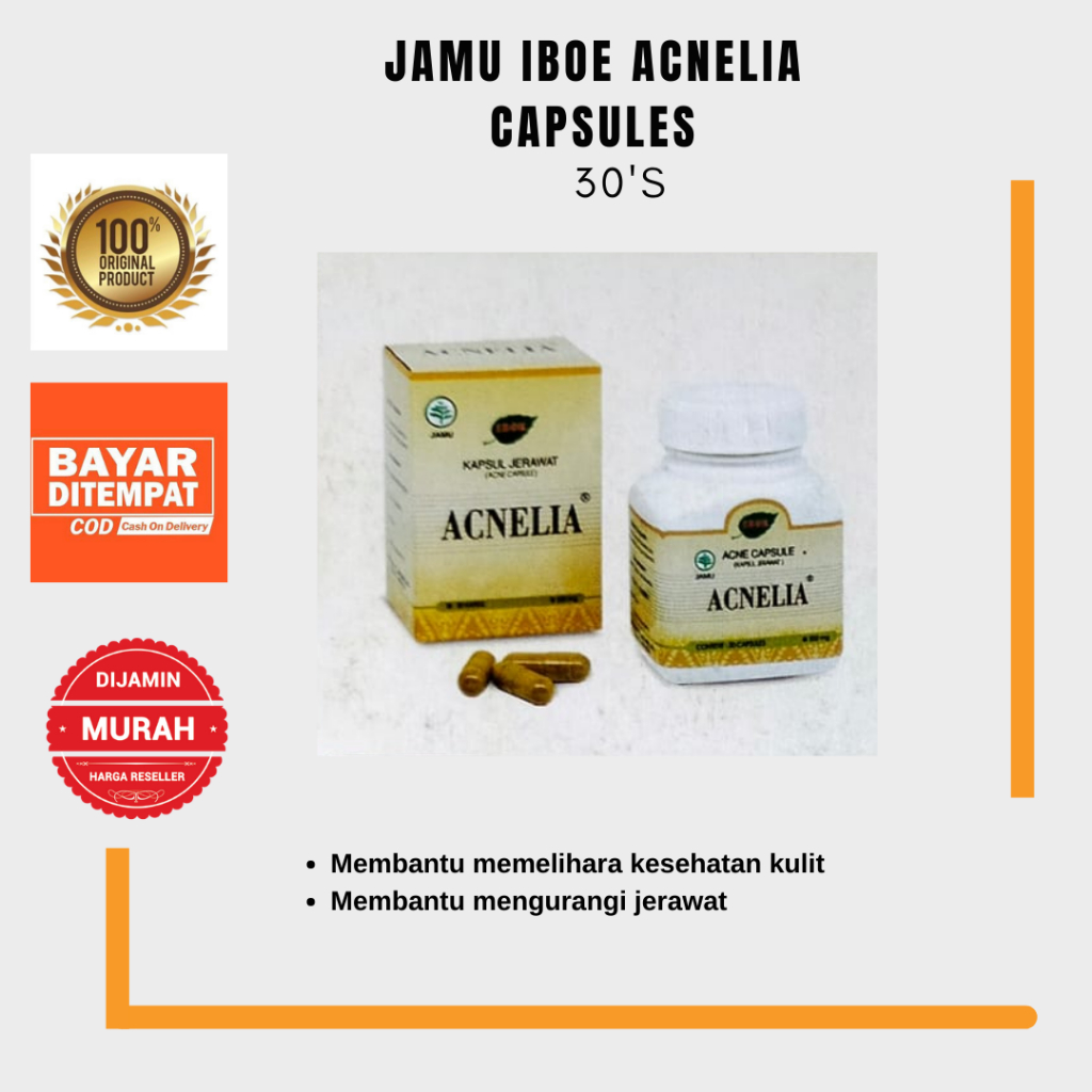 

JAMU IBOE ACNELIA CAPSULES 30'S- obat jerawat,kulit berjerawat