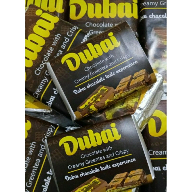 

Dubai chocolate with creamy greentea and crispy mini