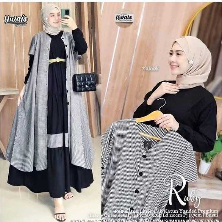Pamela  gamis set outer panjang terbaru
