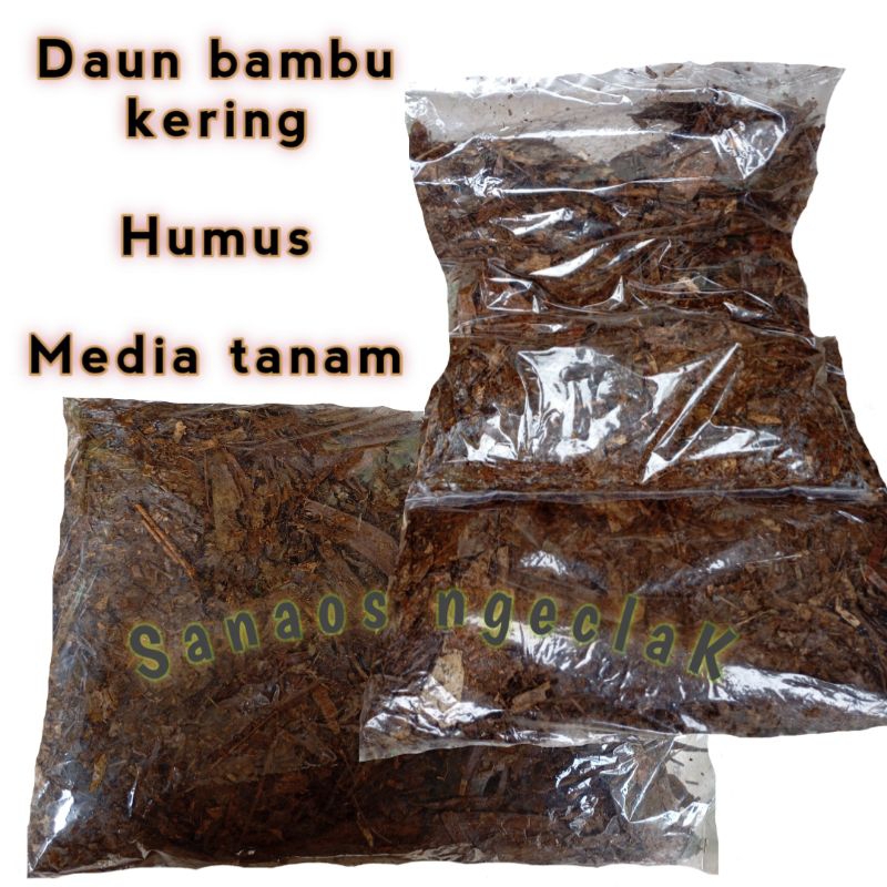 Daun Bambu Kering Humus Media Tanam ukuran plastik 5kg
