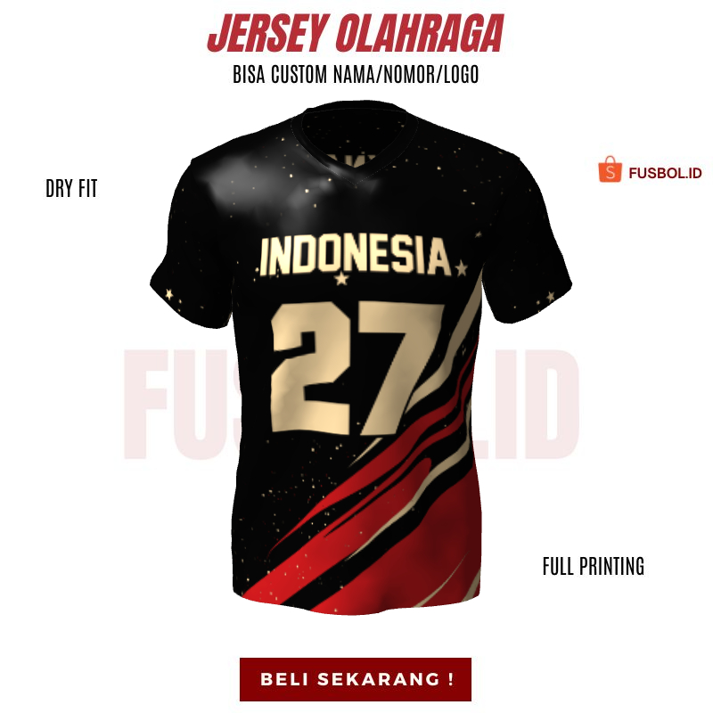 Jersey Futsal Retro Vintage Hitam Merah Krem Motif Abstrak 528 - Kaos Jersey Bola Custom Free Desain