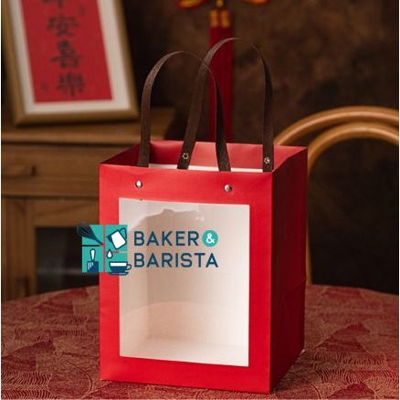 

Paperbag Window Red Polos Paper Bag Imlek Goodie Bag CNY Hampers Hamper Gift