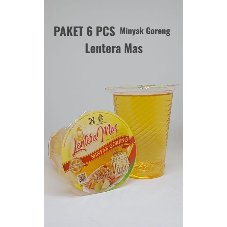 

PAKET 6 PCS Minyak Goreng Lentera Mas 180ml - Kemasan Gelas