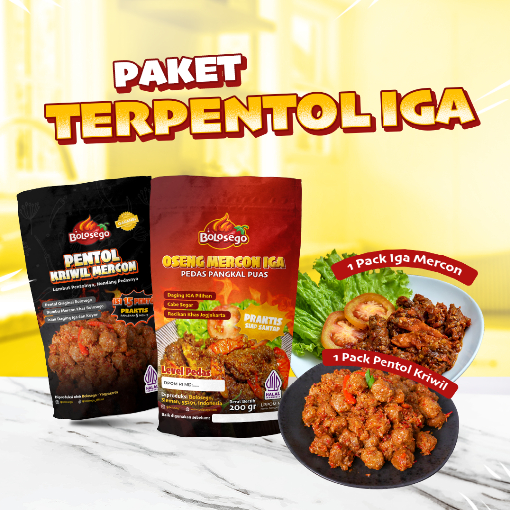 

PAKET TERPENTOL IGA (1 PACK PENTOL KRIWIL MERCON + 1 PACK IGA MERCON) PEDAS BOLOSEGO